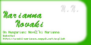 marianna novaki business card